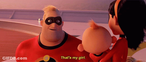 A Cartoon Character Says That 'S My Girl While Holding A Baby GIF
