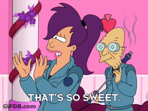 A Cartoon Character Says That 'S So Sweet Next To A Man GIF
