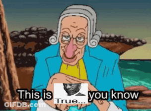 A Cartoon Character Says This Is True And Holds A Picture Of A Man GIF