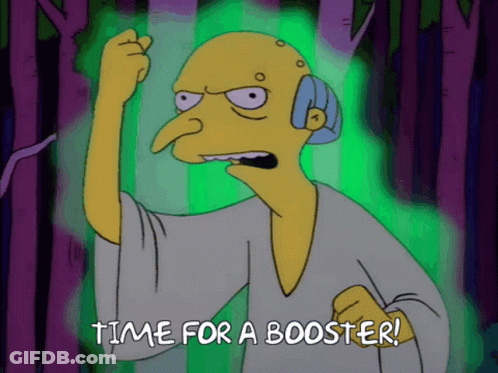 Cartoon Saying Time For A Booster GIF