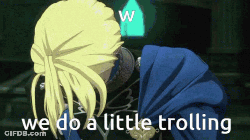 A Cartoon Character Says We Do A Little Trolling While Another Character Looks On GIF