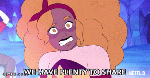 A Cartoon Character Says We Have Plenty To Share GIF