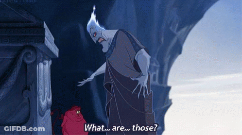 A Cartoon Character Says " What Are Those " While Standing Next To Another Character GIF