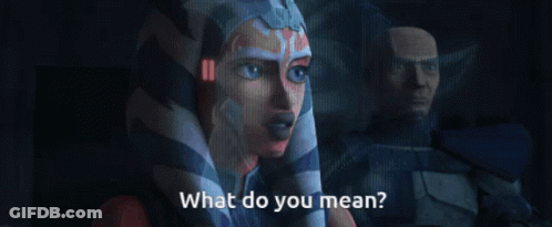 A Cartoon Character Says What Do You Mean In A Dark Room GIF