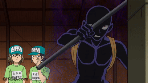 A Cartoon Character Says Who Is That In Front Of A Silhouette Of A Person GIF