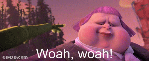 A Cartoon Character Says Woah Woah In Front Of A Forest GIF