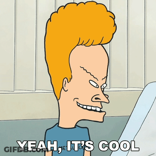 A Cartoon Character Says " Yeah It 'S Cool " While Smiling GIF