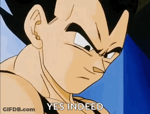 A Cartoon Character Says " Yes Indeed " In Front Of A Blue Wall GIF
