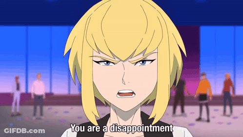 A Cartoon Character Says " You Are A Disappointment " In Front Of A Crowd GIF