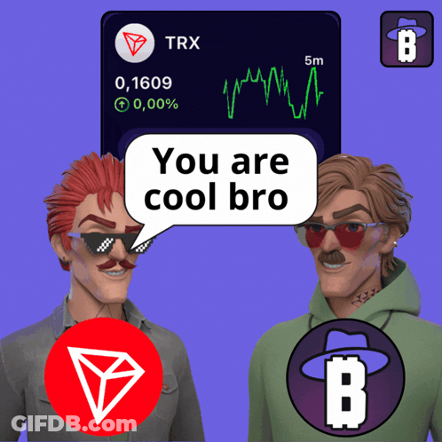 A Cartoon Character Says You Are Cool Bro In Front Of A Trx Chart GIF