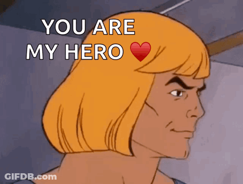A Cartoon Character Says You Are My Hero GIF