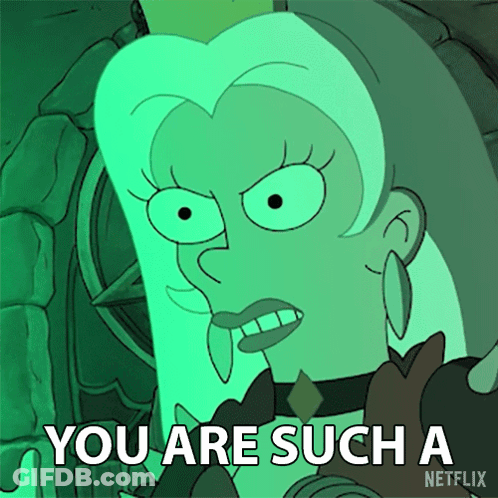A Cartoon Character Says You Are Such A Netflix Logo GIF