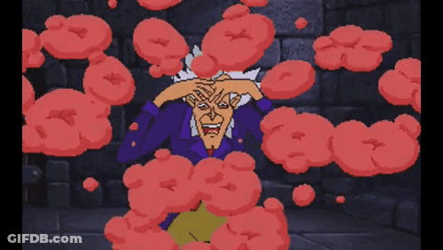 A Cartoon Character Says " You Miserable Little Goody Goody " In Front Of A Brick Wall GIF