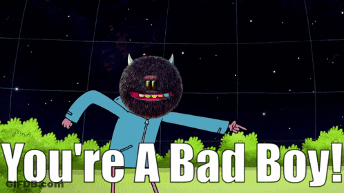Cartoon Saying You're A Bad Boy GIF