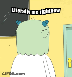 A Cartoon Character Scratching His Head With The Words Literally Me Rightnow Above Him GIF