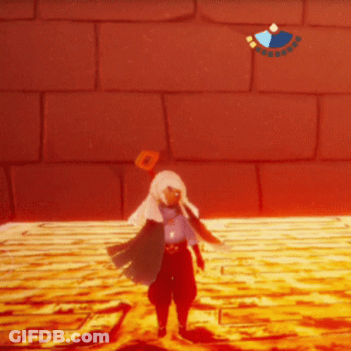 A Cartoon Character Standing In Front Of A Brick Wall GIF