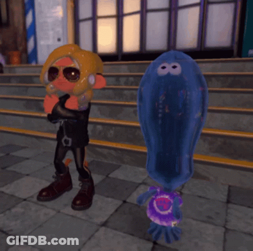 Cartoon Character Next To Jellyfish GIF