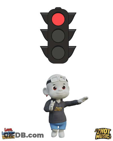 A Cartoon Character Standing Next To A Traffic Light With A Red Light GIF