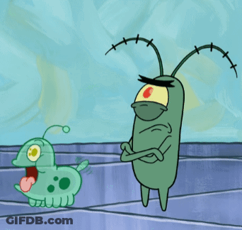 A Cartoon Character Standing Next To Another Character GIF