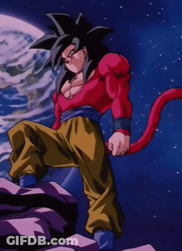 A Cartoon Character Standing On A Rock With A Red Tail GIF