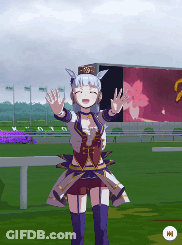 A Cartoon Character Stands In Front Of A Sign That Says Tokyo GIF