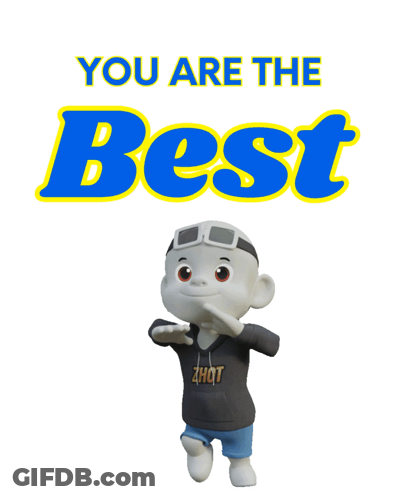 A Cartoon Character Stands In Front Of A Sign That Says " You Are The Best " GIF
