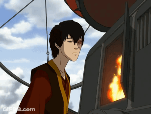 A Cartoon Character Stands In Front Of A Window With A Fire Coming Out Of It GIF