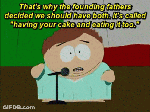 A Cartoon Character Talking Into A Microphone With The Words That 'S Why The Founding Fathers Decided We Should Have GIF