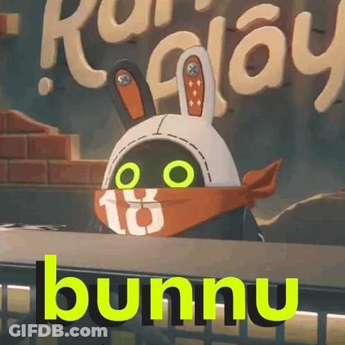 A Cartoon Character Wearing A Bandana With The Number 18 On It Stands In Front Of A Sign That Says Run Play GIF