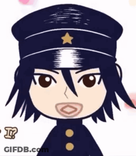 A Cartoon Character Wearing A Black Hat With A Star On It GIF