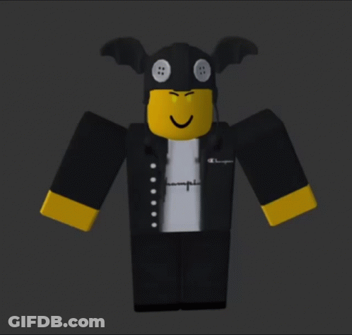A Cartoon Character Wearing A Black Jacket And A Bat Hat GIF