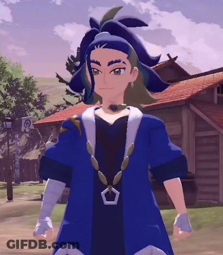 A Cartoon Character Wearing A Blue Coat With A Necklace Around His Neck GIF