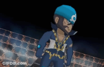 A Cartoon Character Wearing A Blue Hat And A Gold Chain GIF