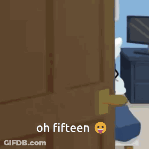 A Cartoon Character Wearing A Blue Hat With E = M + 1 On It GIF