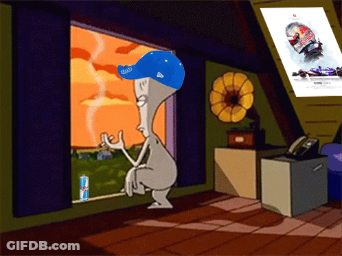 Cartoon Character With Blue Hat Looking Out Window GIF