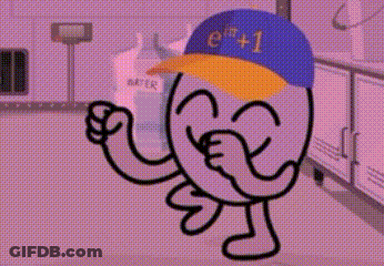 A Cartoon Character Wearing A Blue Hat With The Number E + 1 On It GIF