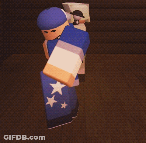 A Cartoon Character Wearing A Blue Hoodie And A Hat GIF