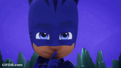 A Cartoon Character Wearing A Blue Mask And Gloves GIF
