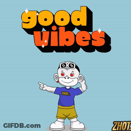 A Cartoon Character Wearing A Blue Shirt That Says Zhot GIF