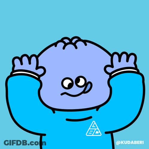 A Cartoon Character Wearing A Blue Shirt With A Triangle Logo On It GIF