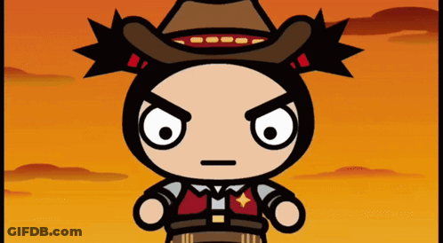 A Cartoon Character Wearing A Cowboy Hat And A Sheriff 'S Vest GIF