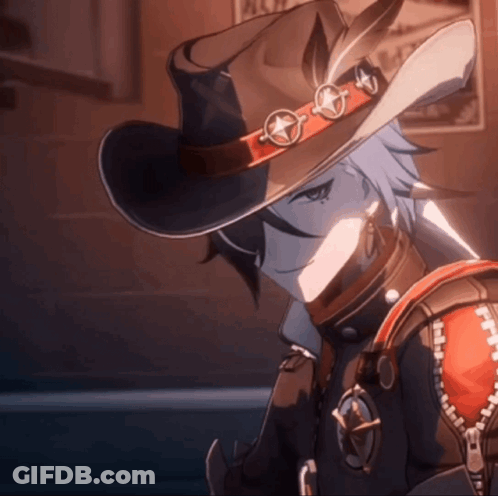 Cartoon Cowboy Hat With Red Band GIF