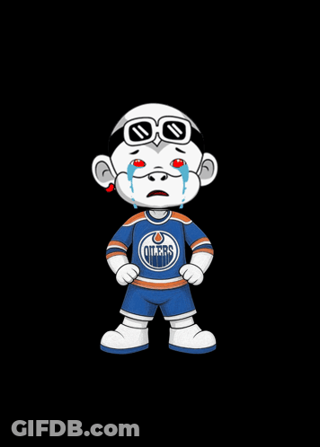 A Cartoon Character Wearing A Edmonton Oilers Jersey GIF