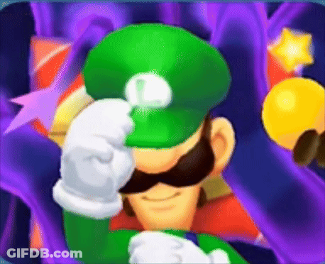 A Cartoon Character Wearing A Green Hat And White Gloves Is Giving A Thumbs Up . GIF