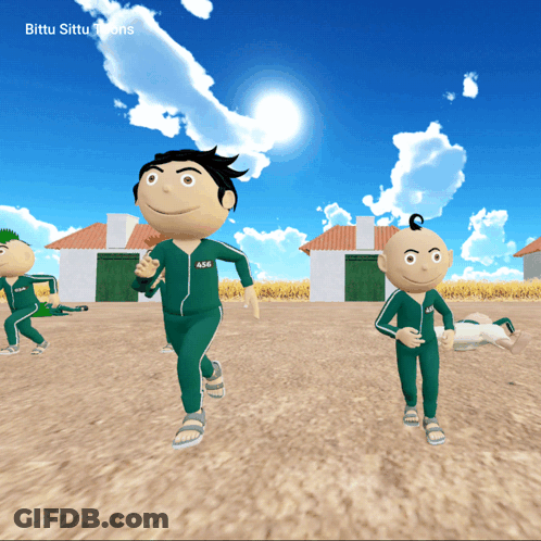 A Cartoon Character Wearing A Green Uniform With The Number 456 On It GIF