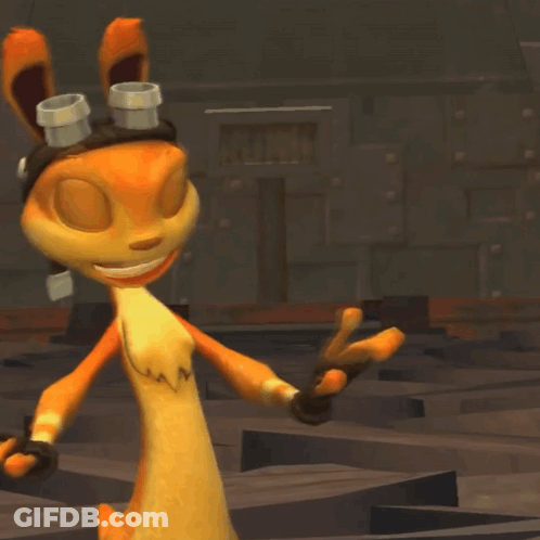 A Cartoon Character Wearing A Hat And Goggles Holds Something In His Hand GIF