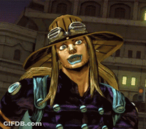 A Cartoon Character Wearing A Hat And Goggles With A Blue Mouth GIF