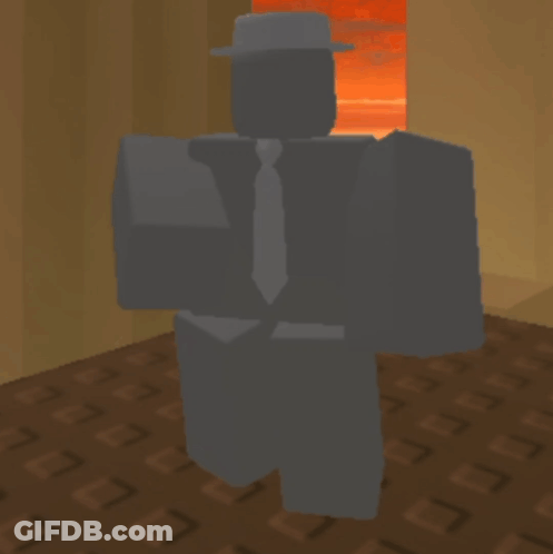 A Cartoon Character Wearing A Hat Is Standing On A Brown Floor GIF
