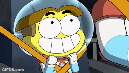 Cartoon Character In Helmet Holding Sword GIF