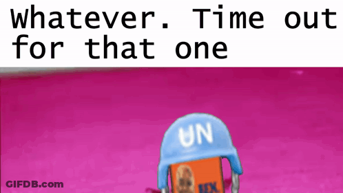 A Cartoon Character Wearing A Helmet That Says Un On It . GIF
